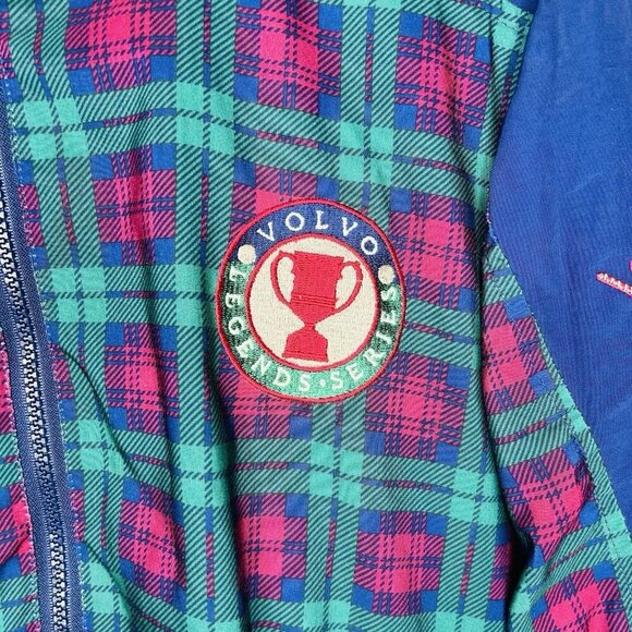 VTG Starbus Blue Tartan Weather Screen Windbreaker Sz XL Volvo Legends Series - Picture 3 of 10